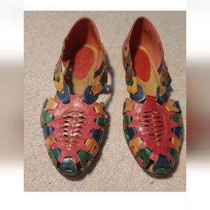SANDRA MILLER  Multicolor Leather Flat  Slip On Shoes Size 7M